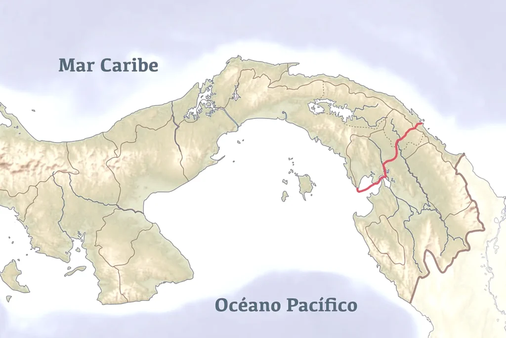 Ruta del viaje de Núñez de Balboa al Mar del Sur en 1513.