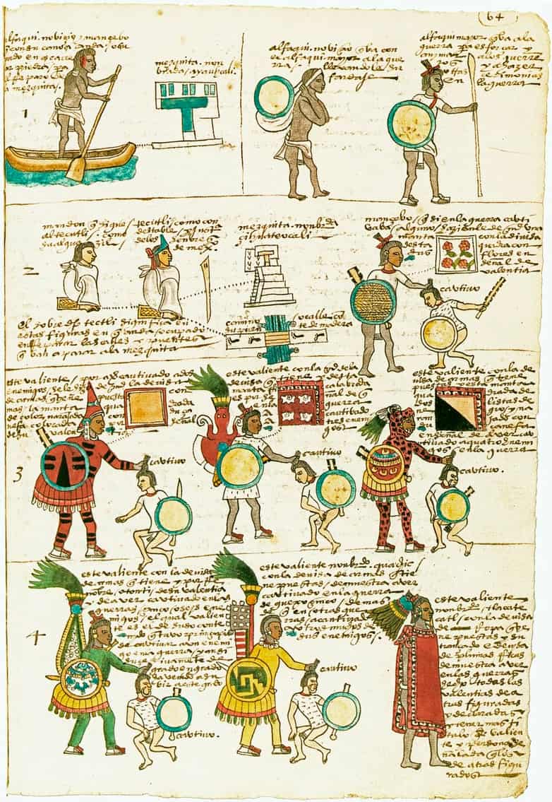 Página del Códice Mendoza, hacia 1540